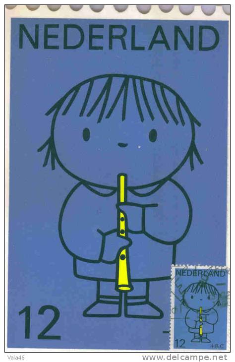 CARTE MAXIMUM   PAYS BAS   ENFANCE  N° 900 - JOUEUR DE FLUTE - - Maximum Cards