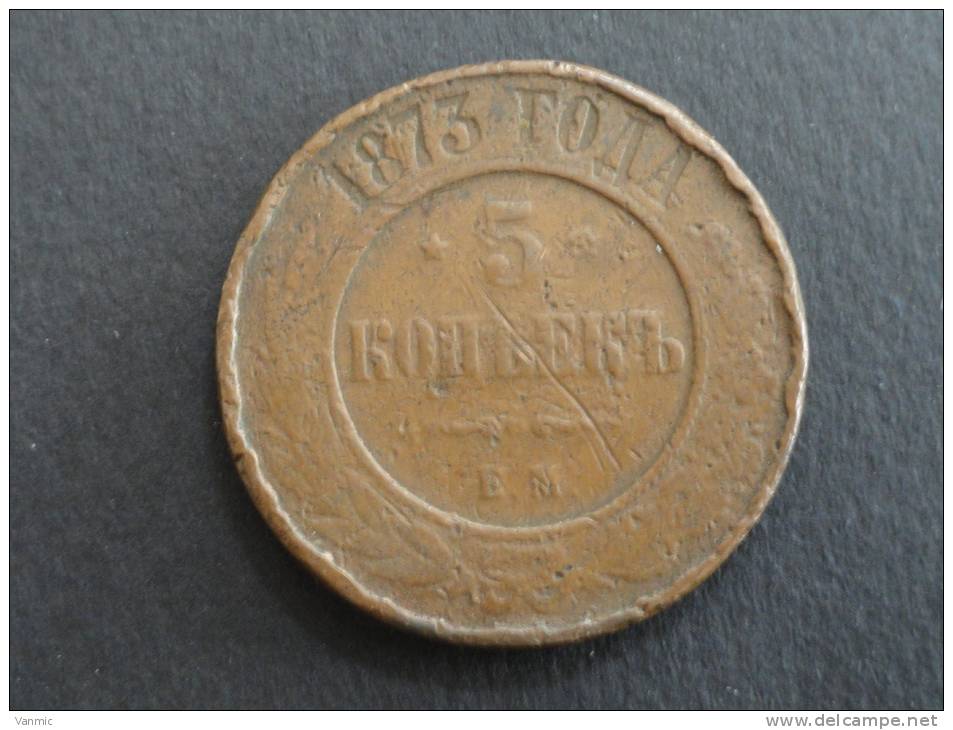 1873 - 5 Kopek - 5 KOPEKS - RUSSIA - Russie - Usée Mais Rare - Rusland