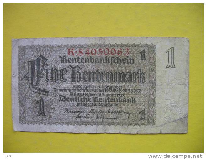 1 RENTENMARK 30.1.1937 - Other & Unclassified