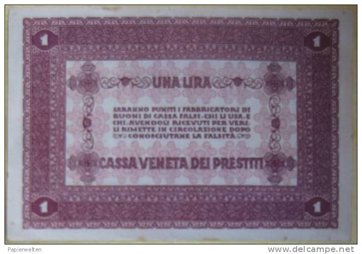 Italia - Cassa Veneta Dei Prestiti - 1 Lira 1918 (WPM Italy M4) - Besetzung Venezia