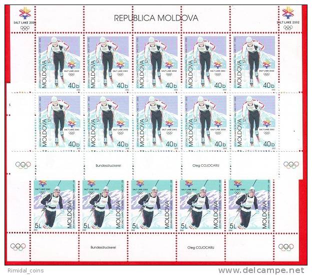 Moldova, 2 Stamp Sheetlets, Winter Olympic Games Salt Lake City 2002 - Winter 2002: Salt Lake City