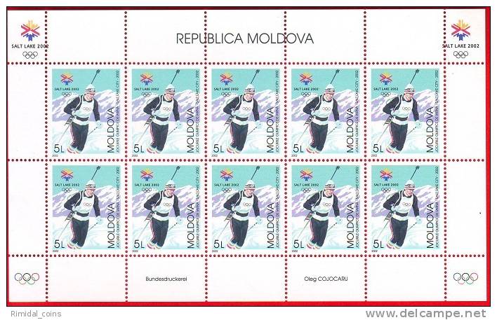 Moldova, 2 Stamp Sheetlets, Winter Olympic Games Salt Lake City 2002 - Hiver 2002: Salt Lake City