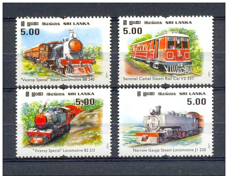 CHEAP SHIPPING! SRI LANKA * SERIE 4v 2011 * VICEROY SPECIAL STEAM LOCOMOTIVE * TRAIN ZUG * MNH - Sri Lanka (Ceylan) (1948-...)