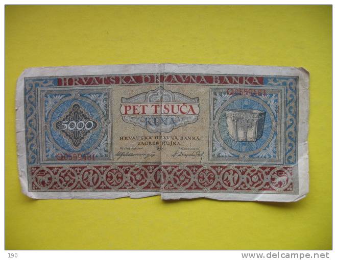 NDH 5000 KUNA 1943 - Croatie