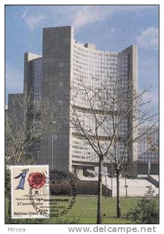 3912 - NU Geneve 1989 - Carte Maximum - Cartes-maximum