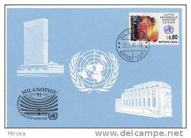 3913 - NU Geneve 1991 - Carte Maximum - Maximum Cards