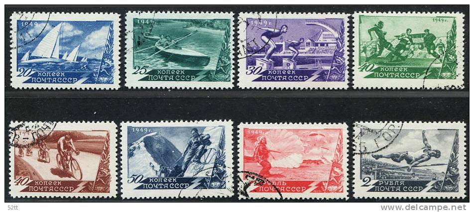 RUSSIE 1949 - Obli - 1368 1375 - Yachting Canao Kayak Natation Football Cyclisme Cycling  Alpinisme Athletisme CCCP 30 - Salto