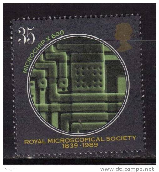 Great Britain MH 1989, 35p Royal Miscoscpical Society, Microchip Used For Computers, Electronics, Science, Technology - Neufs