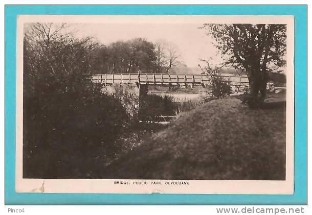 REGNO UNITO SCOZIA CLYDEBANK BRIDGE PUBLIC PARK CARTOLINA FORMATO PICCOLO VIAGGIATA NEL 1913 - Dunbartonshire