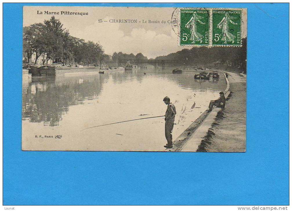 94 CHARENTON Le PONT : Le Bassin Du Canal - ( Pêche à La Ligne ) - Visvangst