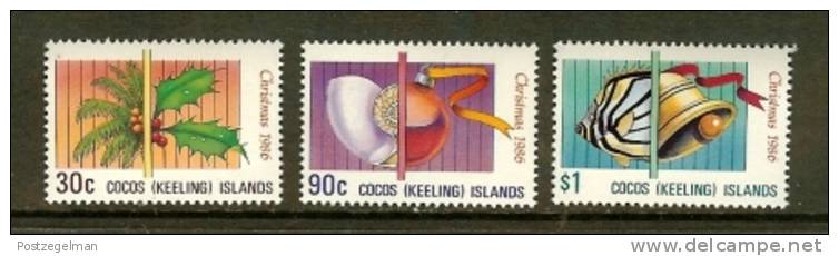 COCOS ISLANDS 1986 MNH Stamp(s) Christmas 163-165 - Christmas