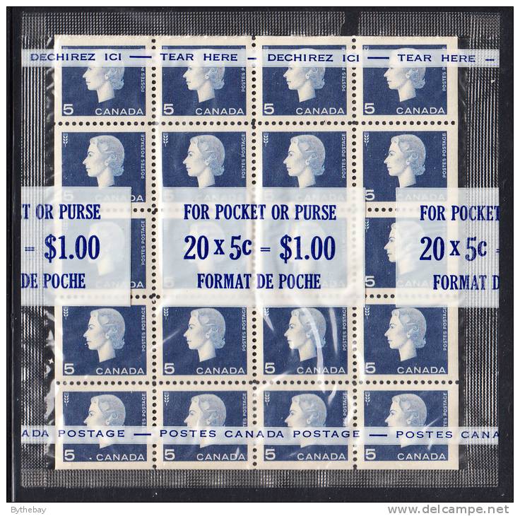 Canada MNH Scott #405bi 5c Elizabeth II - Cameo Issue  Cello Paq With Pane Of 20 - Full Sheets & Multiples