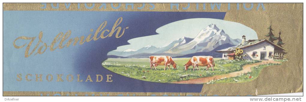 Verpackungshülle Vollmilchschokolade Der Fa. Titania, Schwandorf, 200Gr. Motiv: Alpen, Kühe, Bauernhaus - Chocolate