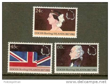 COCOS ISLANDS 1982 MNH Stamp(s) 125 Years British 83-85 - Cocoseilanden