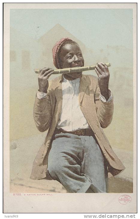 BLACK AMERICANA - A Native Sugar Mill-VINTAGE-DETROIT PHOTOGRAPHIC CO N° 5755 - 1901 - Black Americana