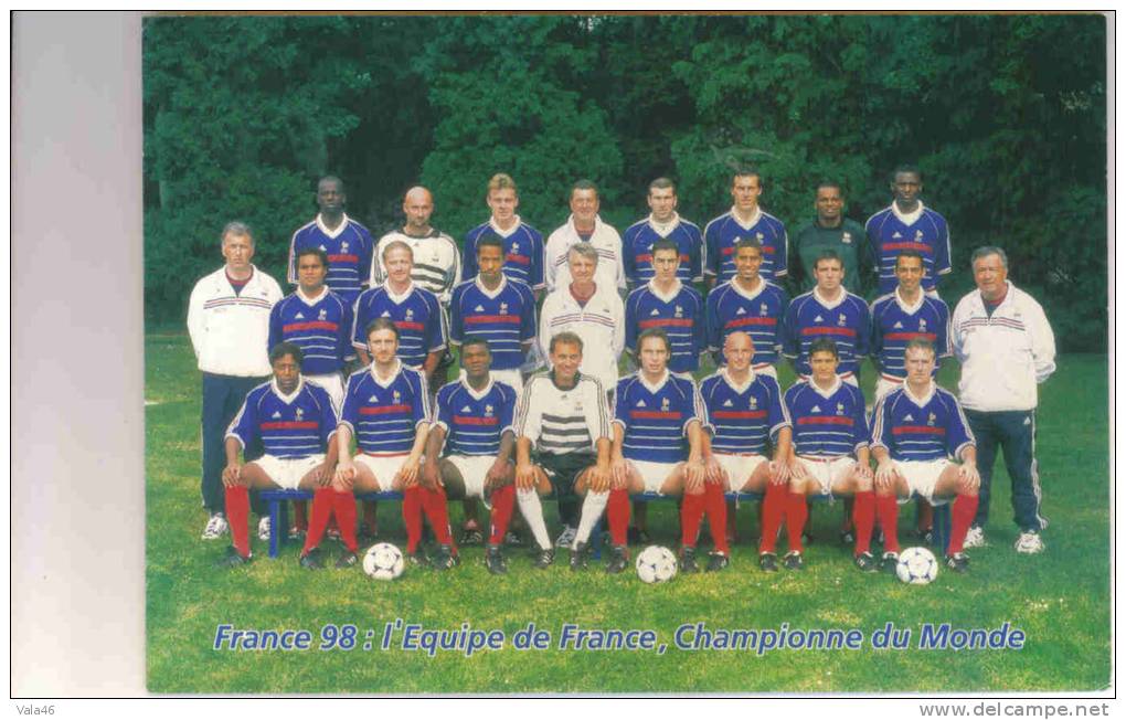 FRANCE COUPE DU MONDE FOOT 1998    CARTE EQUIPE DE FRANCE - 1998 – Francia