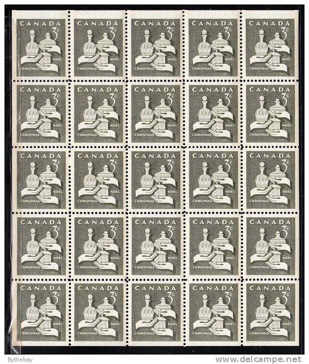 Canada MNH Scott #443q 3c Gifts From The Wise Men - Christmas Tagged W2B Pane Of 25 - Full Sheets & Multiples