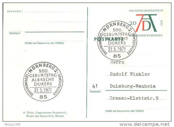 Germany - Bildpostkarte Mit Sonderstempel / Postcard With Special Cancellation (z327) - Cartes Postales - Oblitérées