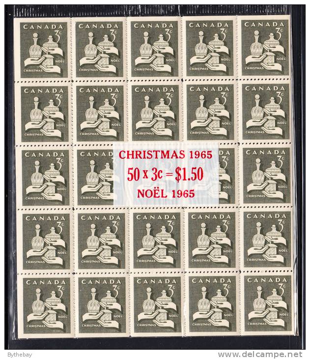 Canada MNH Scott #443a 3c Gifts From The Wise Men - Christmas Cello Paq With 2 Panes Of 25 - Feuilles Complètes Et Multiples