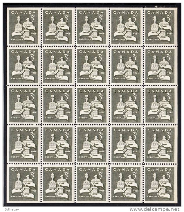 Canada MNH Scott #443a 3c Gifts From The Wise Men - Christmas Pane Of 25 - Full Sheets & Multiples