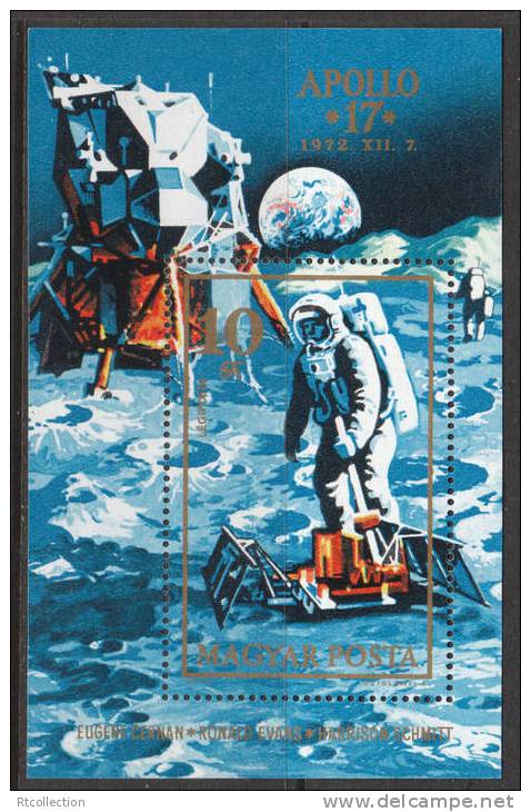 Magyar Posta Hungary 1973 1972 - Space Apollo 17 Moon Spaceman S/S Stamp RARE Collection MNH Scott C327 - Collections