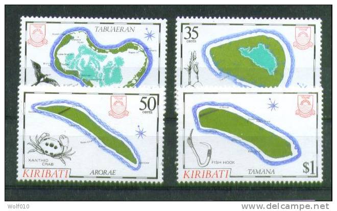 Kiribati. Maps, Frigate Bird And Etc.. MNH Set. SCV=8.50 - Kiribati (1979-...)