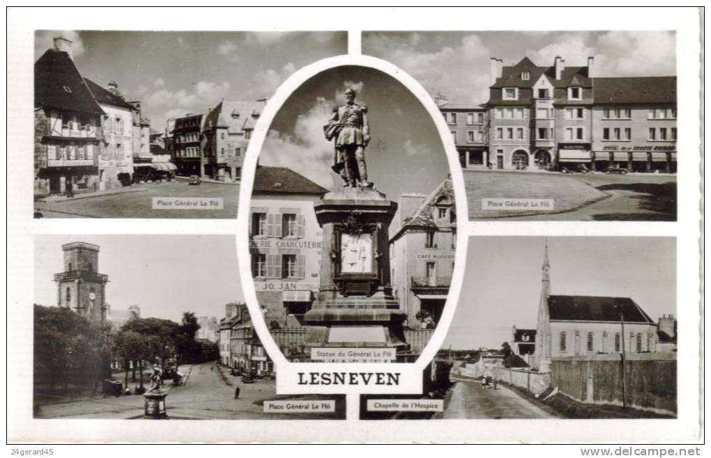 CPSM LESNEVEN (Finistère) - 5 Vues : Place Général Le Flo..... - Lesneven