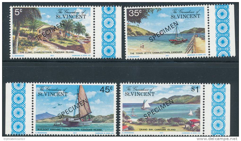 THE GRENADINES OF ST. VINCENT 1976 MAYREAU SILANDS SCHOOL ETC  SC# 112-115 SPECIMENS - St.Vincent & Grenadines