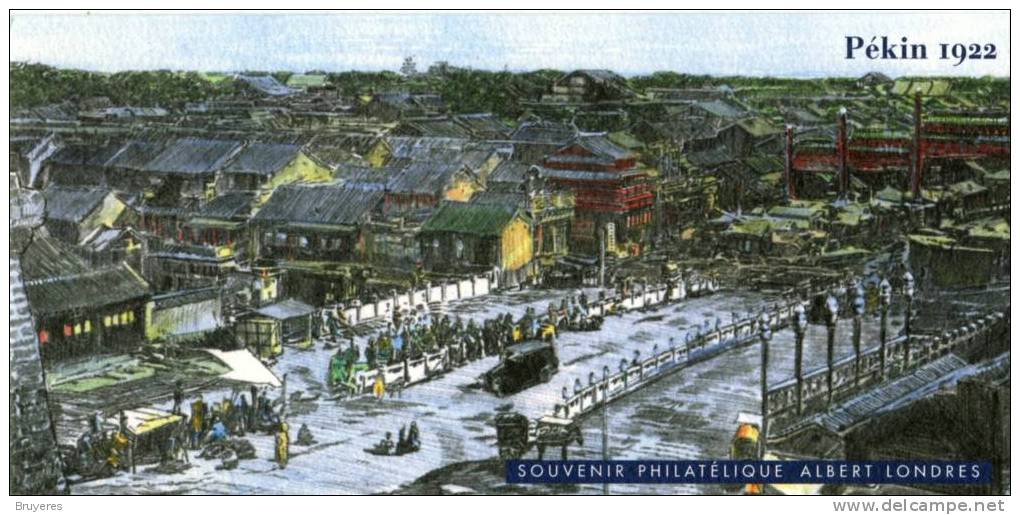 SOUVENIR PHILATELIQUE De 2007 "ALBERT LONDRES - Tianjin 1922" Avec Son Encart Illustré "PEKIN 1922" - Souvenir Blocks & Sheetlets