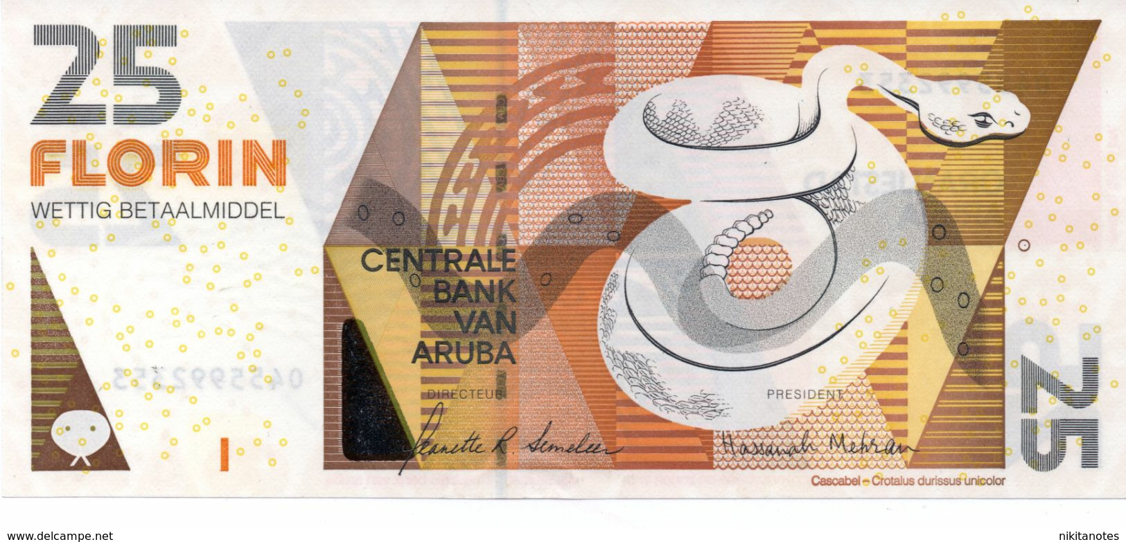 ARUBA 25 FLORIN 2008 P 17  UNC See Scan - Aruba (1986-...)