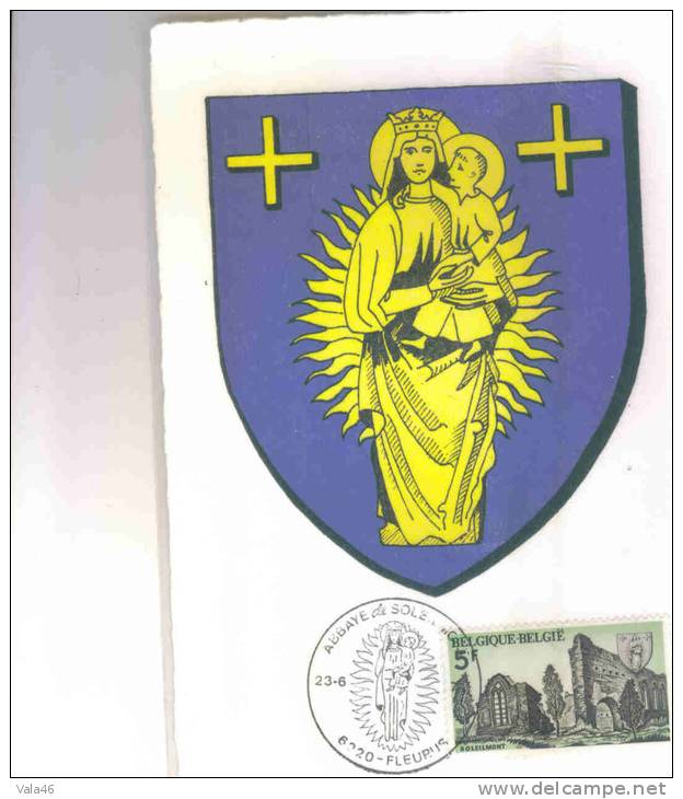 CARTE MAXIMUM  BELGIQUE   ABBAYE DE SOLEMONT N° 1712 - 1971-1980