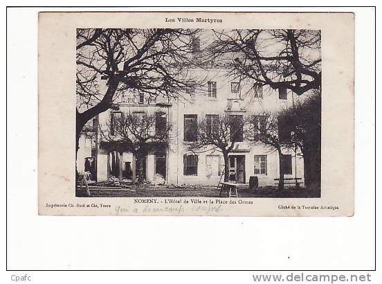 Carte 1915 NOMENY / L'hôtel De Ville Et La Place Des Ormes - Nomeny