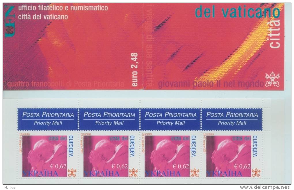 VATICANO 2002 PRIORITARIO VIAGGI CARNET PAPA GIOVANNI PAOLO II° - Nuovi