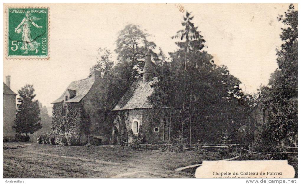 CPA, (44), GUEMENEN PENFAO, Chapelle Château Ponvex, écrite, Timbré, 1915 - Guémené-Penfao