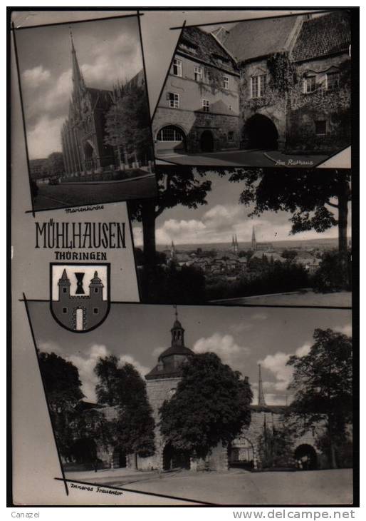 AK Mühlhausen: Marienkirche, Am Rathaus, Inneres Frauentor, 1960 - Muehlhausen