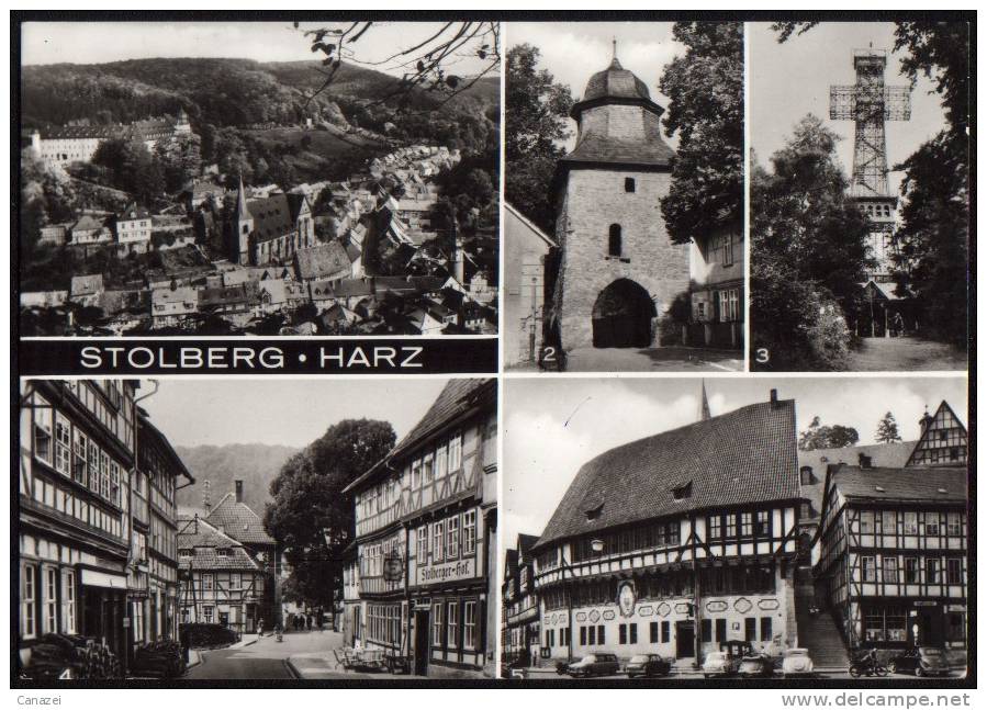 AK Stolberg/Harz: Rathaus, Rittertor, Josephshöhe, Neustadtstraße, 1980, Ung - Stolberg (Harz)