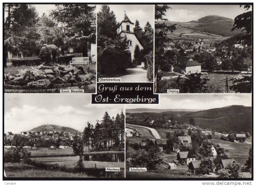 AK Osterzgebirge: Bärenfels, Geising, Altenberg, Schellerhau, Oberbärenburg 1976 - Altenberg