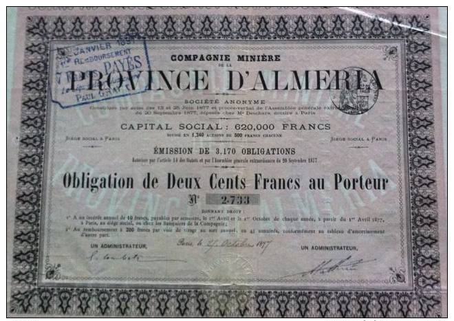 MINES  Province D´almeria  1897 - Altri & Non Classificati