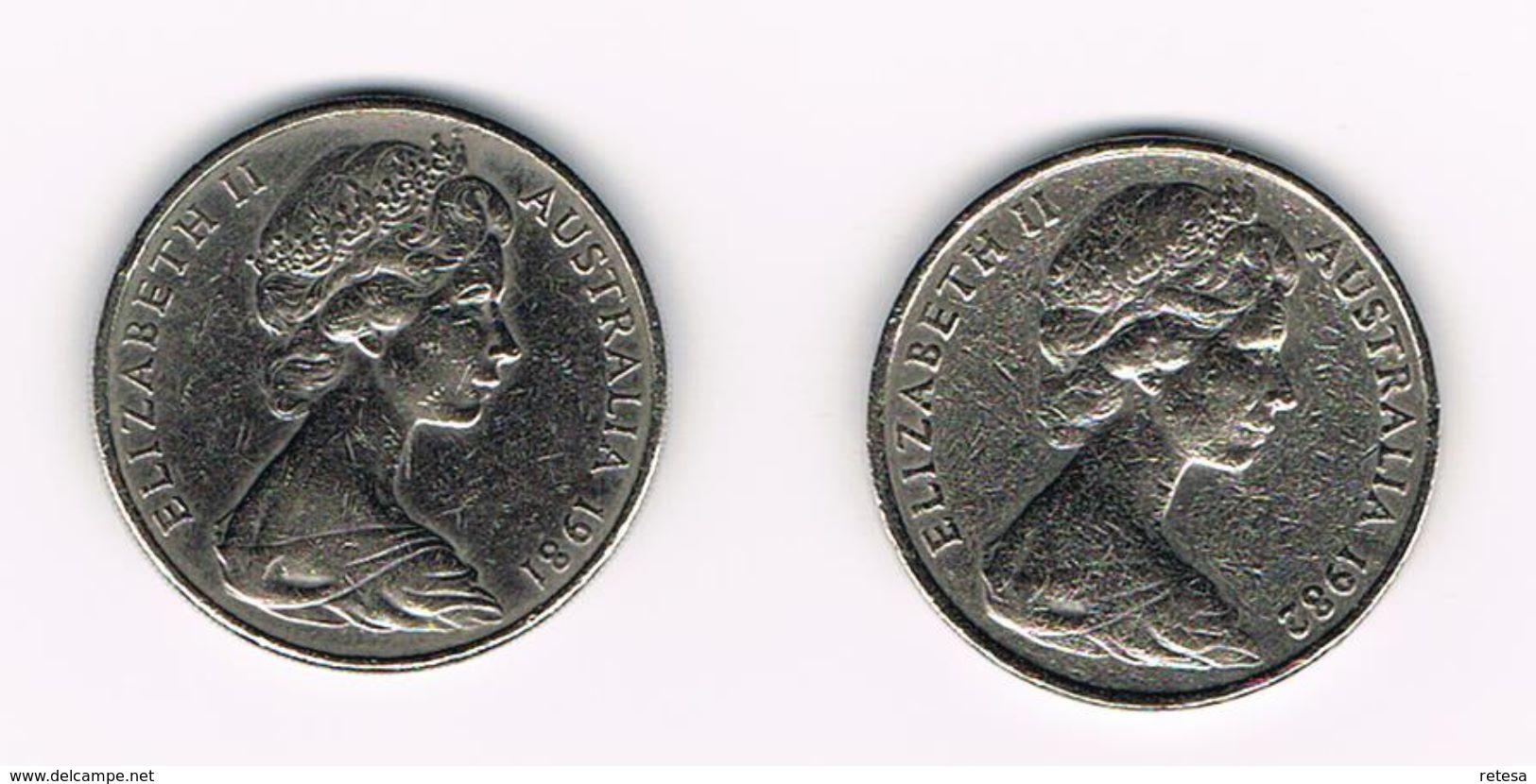 )  AUSTRALIE  2 X 20 CENTS  1981/82 - 20 Cents