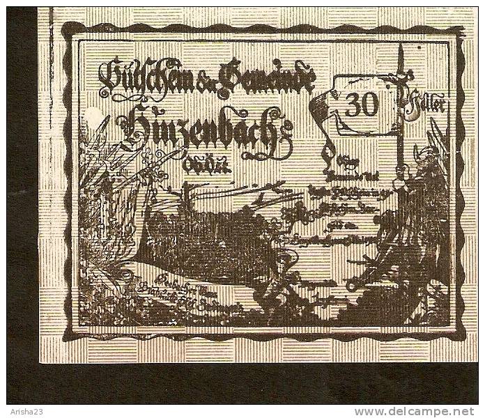 Austria, Gutschein Der Gemeinde HINZENBACH Ob. OSt - 30 Heller 1920 - Oesterreich