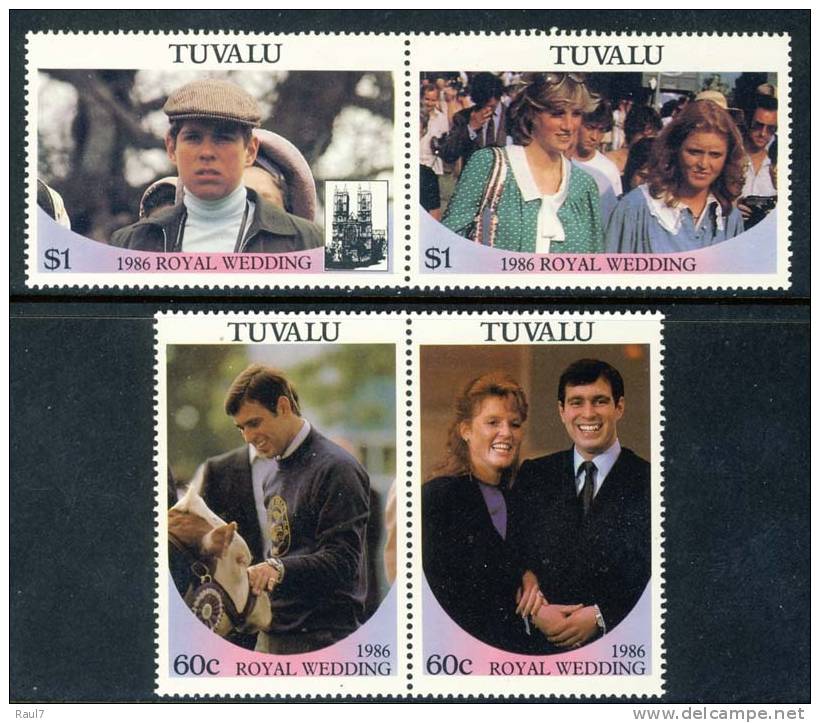 Tuvalu - 1986 - Mariage Du Prince Andrew -4v Neufs ** // Mnh - Tuvalu (fr. Elliceinseln)