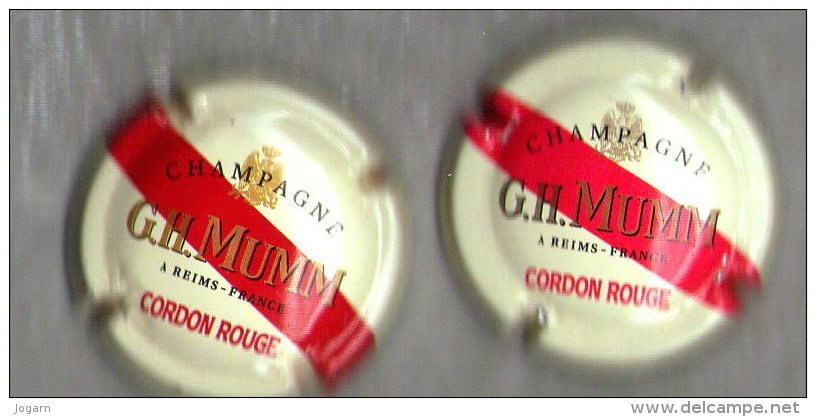 MUMM G.H. N° 134 Crème, Cordon Rouge 2 Plaques écusson Clair Et écusson Foncé - Mumm GH