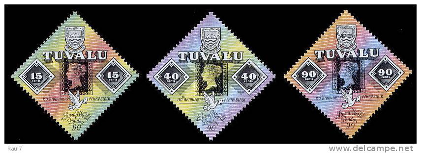Tuvalu - 1990 - 150e Ann Penny Black - 3v Neufs ** // Mnh - Tuvalu (fr. Elliceinseln)
