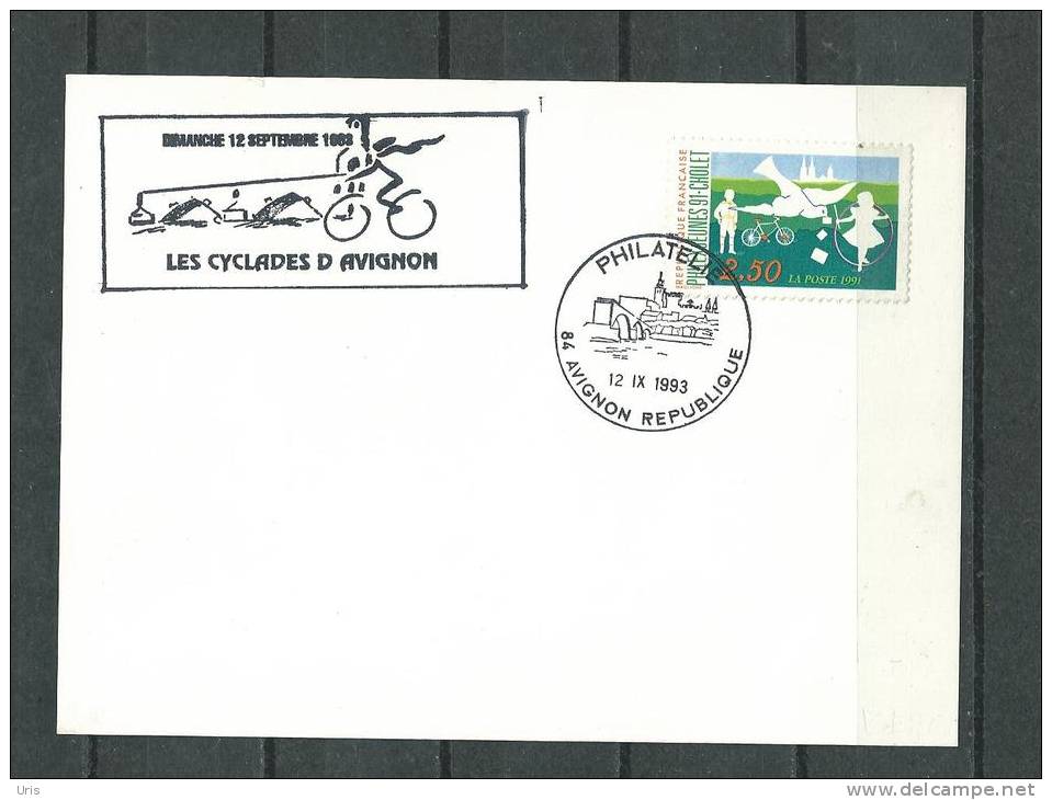 FRANCE  CARTE  POSTALE   LES   CYCLADES  D'  AVIGNON  12 / IX/ /93 - Altri & Non Classificati