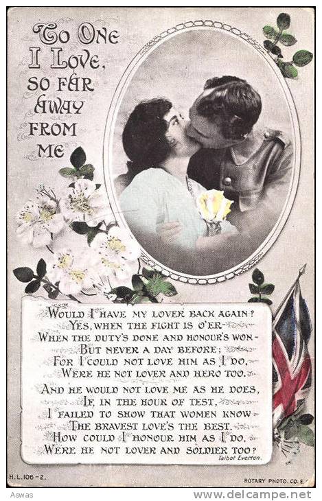 TO THE ONE I LOVE ~ GREETINGS CARD TO A BRITISH SOLDIER ~ UNION JACK / VALENTINES DAY - Saint-Valentin