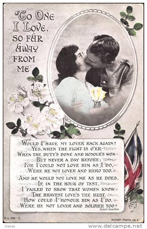 TO THE ONE I LOVE ~ GREETINGS CARD TO A BRITISH SOLDIER ~ UNION JACK / VALENTINES DAY - Valentine's Day