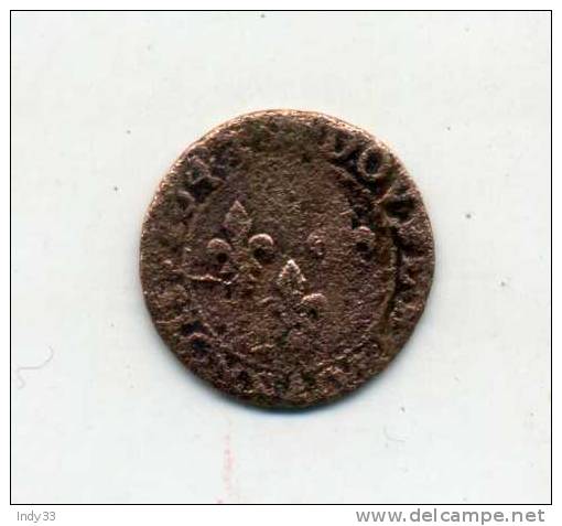 - FRANCE LOUIS XIII . DOUBLE TOURNOI 1643? . - 1610-1643 Luigi XIII Il Giusto