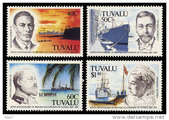 Tuvalu - 1992 - Monarques Britanniques Et Bateaux - 4v Neufs ** // Mnh CV €16 - Tuvalu (fr. Elliceinseln)