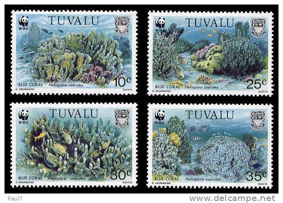 Tuvalu - 1992 - Faune Marine, Carail Bleu Wwf - 4v Neufs ** // Mnh - Tuvalu