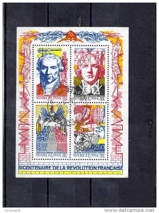 FRANCE :  Bicentenaire De La Révolution : Gaspard Monge, Abbé Grégoire, Création Du Drapeau Tricolore Et Des Département - Used